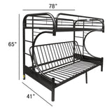 Acme - Eclipse Twin/Full Futon Bunk Bed 02091W-BK Black Finish