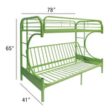 Acme - Eclipse Twin/Full Futon Bunk Bed 02091W-GR Green Finish