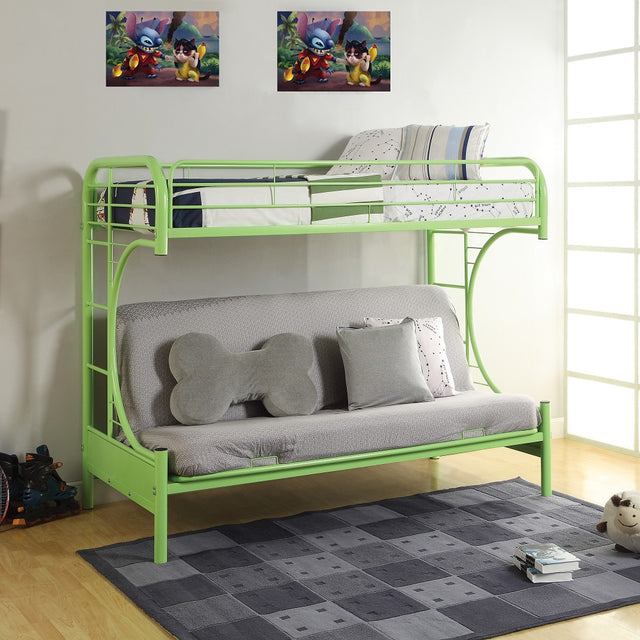 Acme - Eclipse Twin/Full Futon Bunk Bed 02091W-GR Green Finish