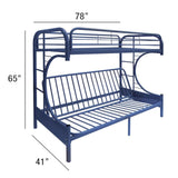 Acme - Eclipse Twin/Full Futon Bunk Bed 02091W-NV Navy Finish
