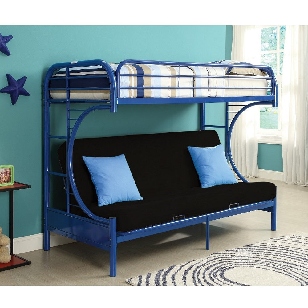 Acme - Eclipse Twin/Full Futon Bunk Bed 02091W-NV Navy Finish