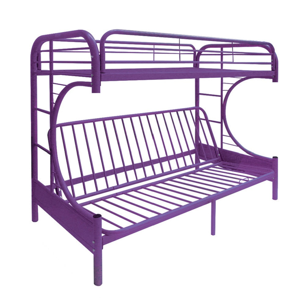 Acme - Eclipse Twin/Full Futon Bunk Bed 02091W-PU Purple Finish