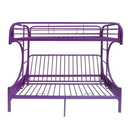 Acme - Eclipse Twin/Full Futon Bunk Bed 02091W-PU Purple Finish