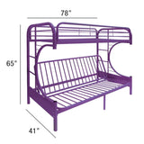 Acme - Eclipse Twin/Full Futon Bunk Bed 02091W-PU Purple Finish