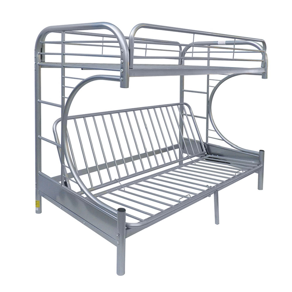 Acme - Eclipse Twin/Full Futon Bunk Bed 02091W-SI Silver Finish