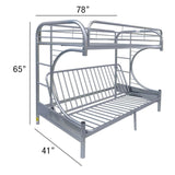 Acme - Eclipse Twin/Full Futon Bunk Bed 02091W-SI Silver Finish