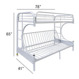 Acme - Eclipse Twin/Full Futon Bunk Bed 02091W-W White Finish