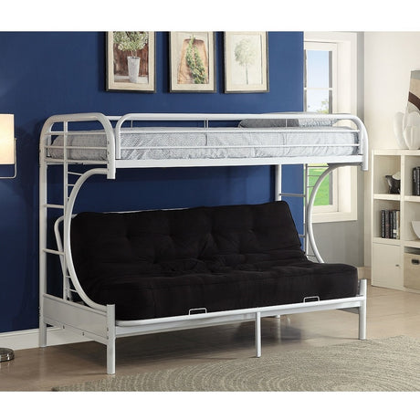 Acme - Eclipse Twin/Full Futon Bunk Bed 02091W-W White Finish