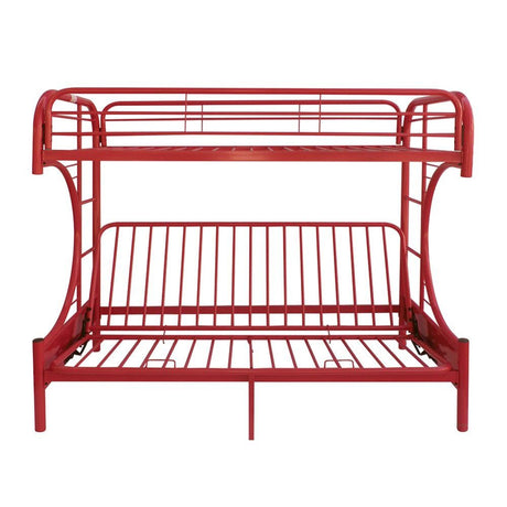 Acme - Eclipse Twin/Full Futon Bunk Bed 02091W-RD Red Finish