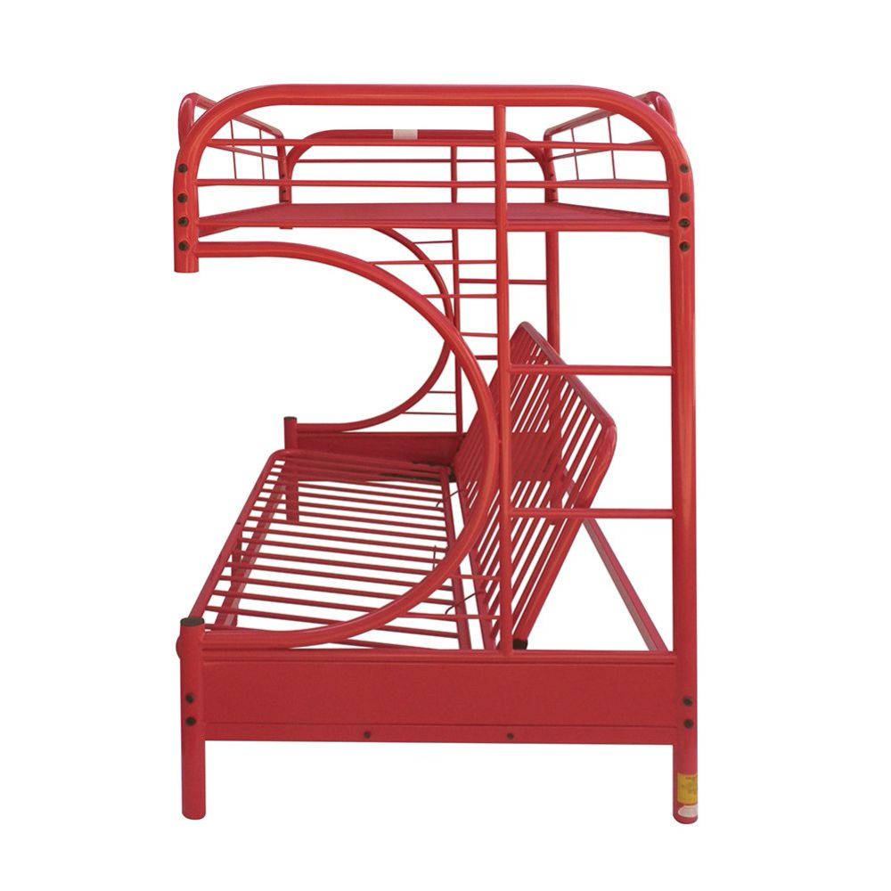 Acme - Eclipse Twin/Full Futon Bunk Bed 02091W-RD Red Finish