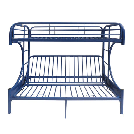 Acme - Eclipse Twin XL/Queen Futon Bunk Bed 02093BU Blue Finish