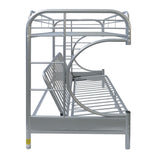 Acme - Eclipse Twin XL/Queen Futon Bunk Bed 02093SI Silver Finish