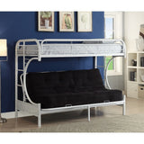 Acme - Eclipse Twin XL/Queen Futon Bunk Bed 02093WH White Finish