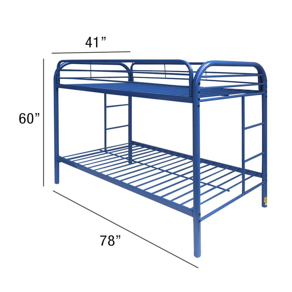 Acme - Thomas Twin/Twin Bunk Bed 02188BU Blue Finish