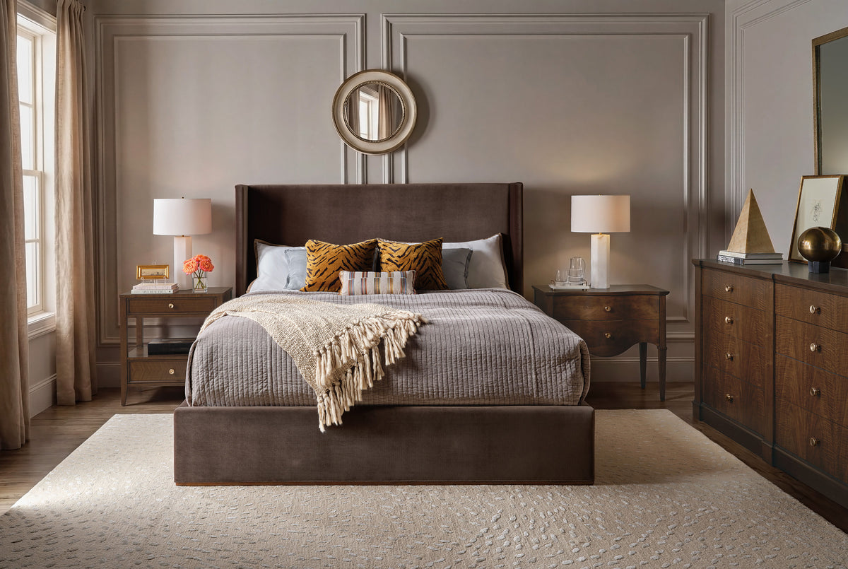 Archives California King Upholstered Shelter Bed - Dark Brown by Hooker Furniture - View 5