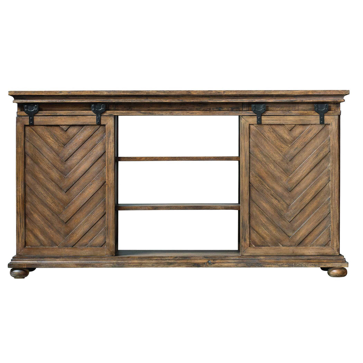 Primalia Barn Door Media Console - Light Brown by Uttermost - View 3