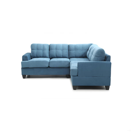 Glory Furniture Sandridge G518B-SC Sectional Sofa Aqua Blue Microfiber 80 Inch - sold by Home Elegance USA