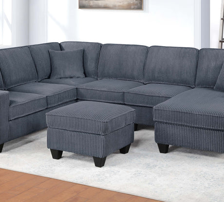 Dark Gray Finish  LAF Loveseat With USB Port Modern style 5pc Sectional Set Corner Wedge Armless Chair Cocktail Ottoman RAF Loveseat With Storage Primary Living Room - sold by Home Elegance USA