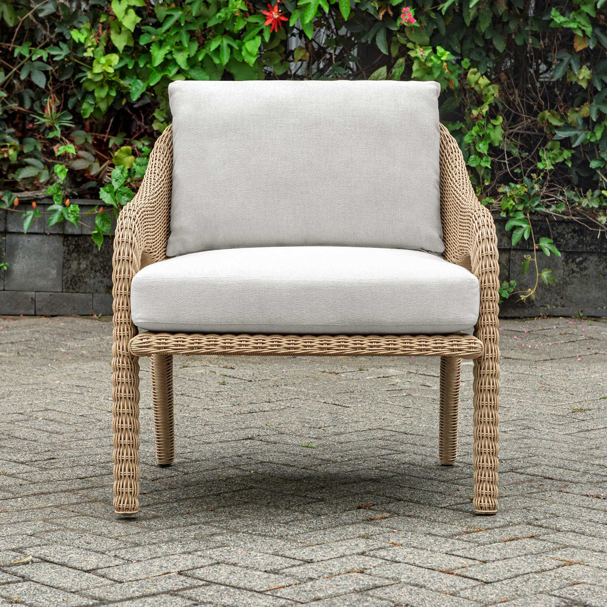 Kavali Outdoor Wicker Lounge Chair Woodtone - Light Brown by Uttermost - View 3