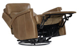 Kaufman ZG Swivel Power Recliner With Pop-Up Headrest - Light Brown by Hooker Furniture - View 7
