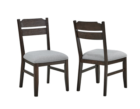 7pc Beautiful Rectangular Dining Table Dark Oak Finish Upholstered Chair Wooden Furniture Dining Room Furniture - sold by Home Elegance USA