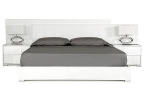 California King Monza Italian Modern White Bed - View Image 1