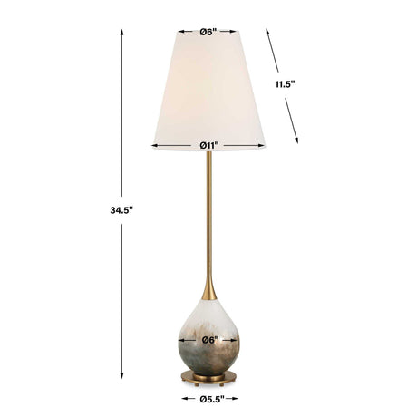 Cardoni Buffet Lamp Smoke - Gold / White by Uttermost - View 7