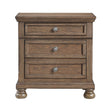 Transitional Antique Brown Finish 1pc Nightstand with Hidden Drawer Bun Feet Classic Wooden Bedroom Furniture