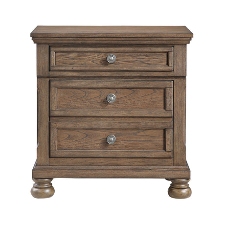 Transitional Antique Brown Finish 1pc Nightstand with Hidden Drawer Bun Feet Classic Wooden Bedroom Furniture