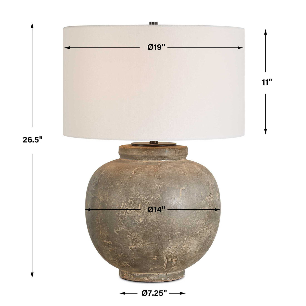 Rock Of Ages Table Lamp Rust Brown - Dark Gray by Uttermost - View 9