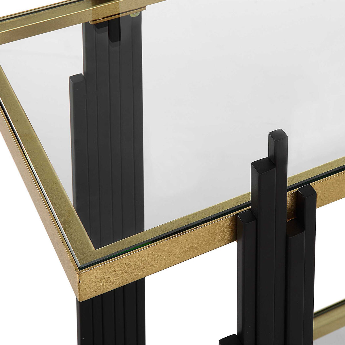 Empire Cityscape Console Table - Gold / Black by Uttermost - View 6