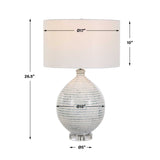 Clary Horizontally Striped Table Lamp - Gray / White by Uttermost - View 7