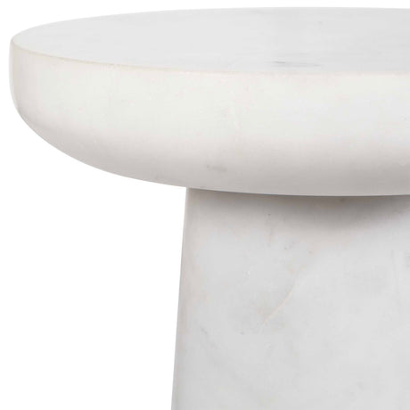 Lirra Marble Drink Table - White by Uttermost - View 4