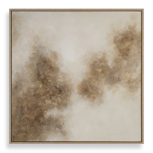 Up In Smoke Framed Modern Art Black / Brown / White / Woodtone - Light Brown by Uttermost - View 1