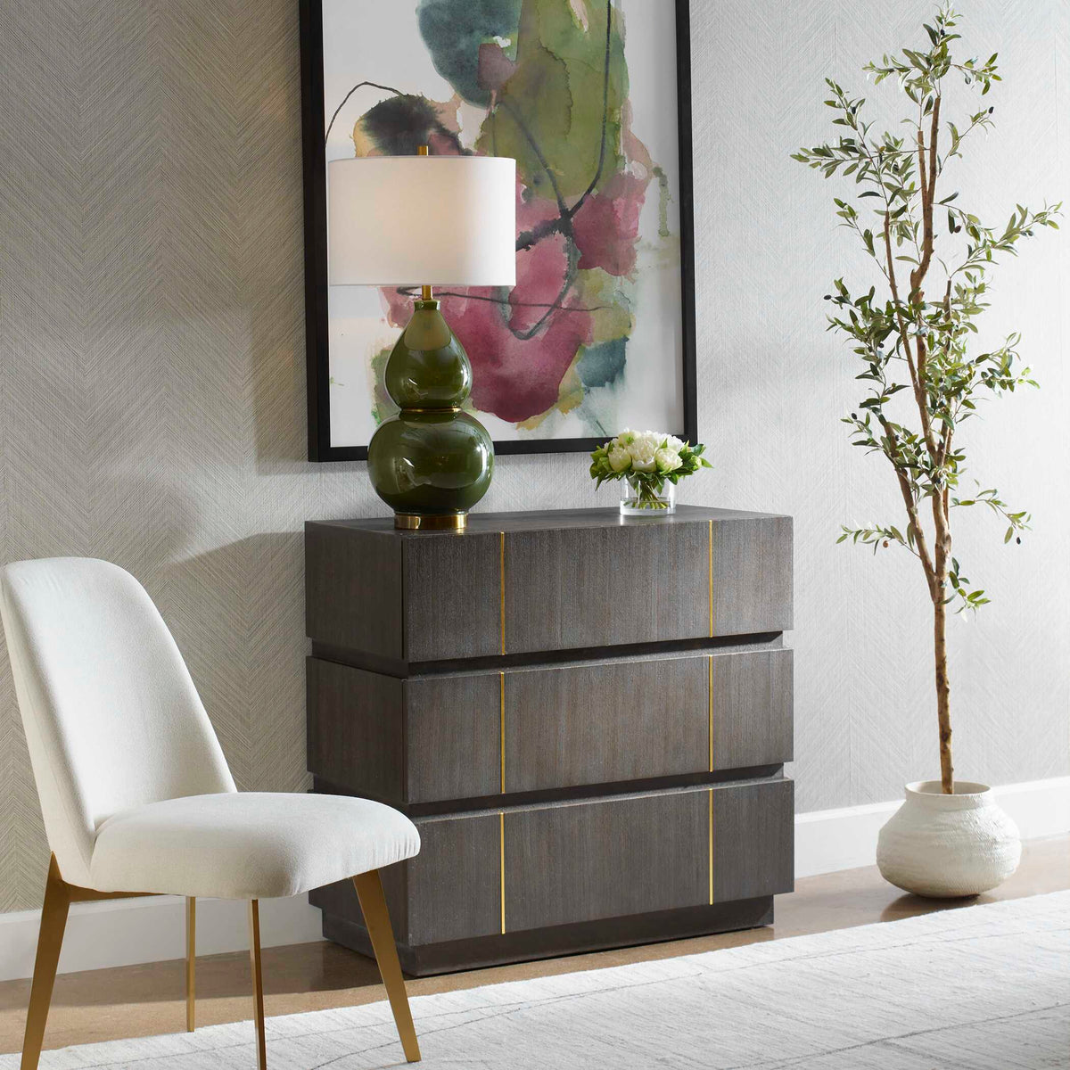 Between The Lines Accent Chest - Black by Uttermost - View 3