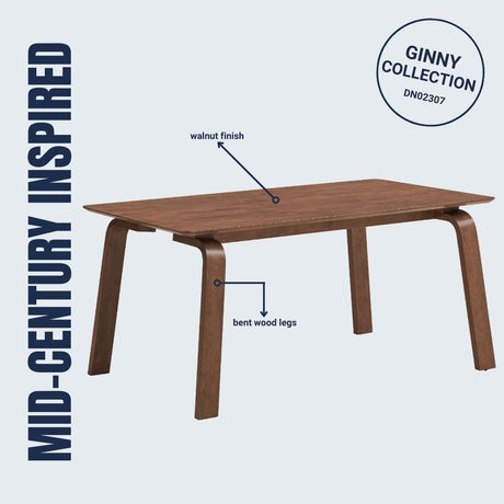 Ginny 5 pieces Walnut Finish w/ Side Chairs Dining Room Set - sold by Home Elegance USA
