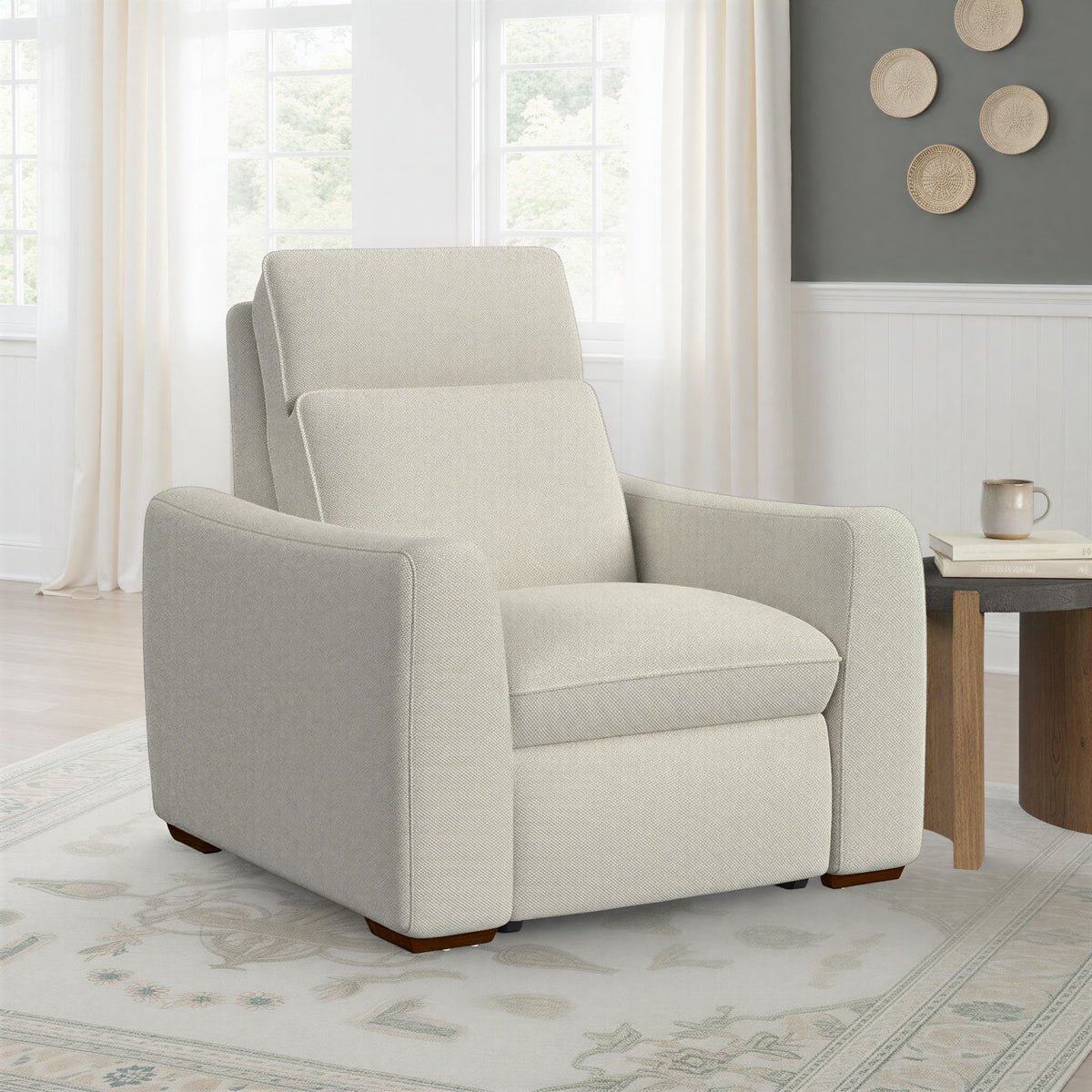 Ava Power Recliner With Power Headrest & Lumbar - Light Gray | Flexsteel