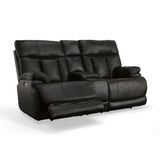 Clive Power Reclining Loveseat With Console, Power Headrests & Lumbar - Peppercorn | Flexsteel