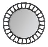 Retreat Pole Rattan Accent Mirror - Black / Dark Brown by Hooker Furniture - View 1