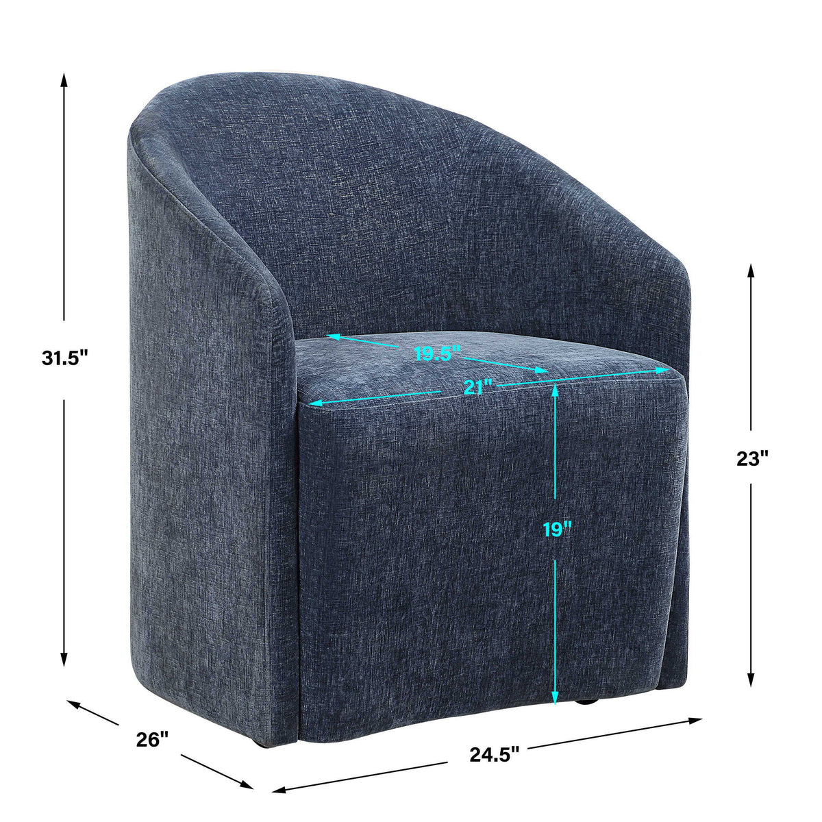 Harbor Dining Chair - Blue by Uttermost - View 5