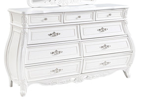 Opulence Modern Style 9- Drawer Dresser Made with Wood in Pearl White
