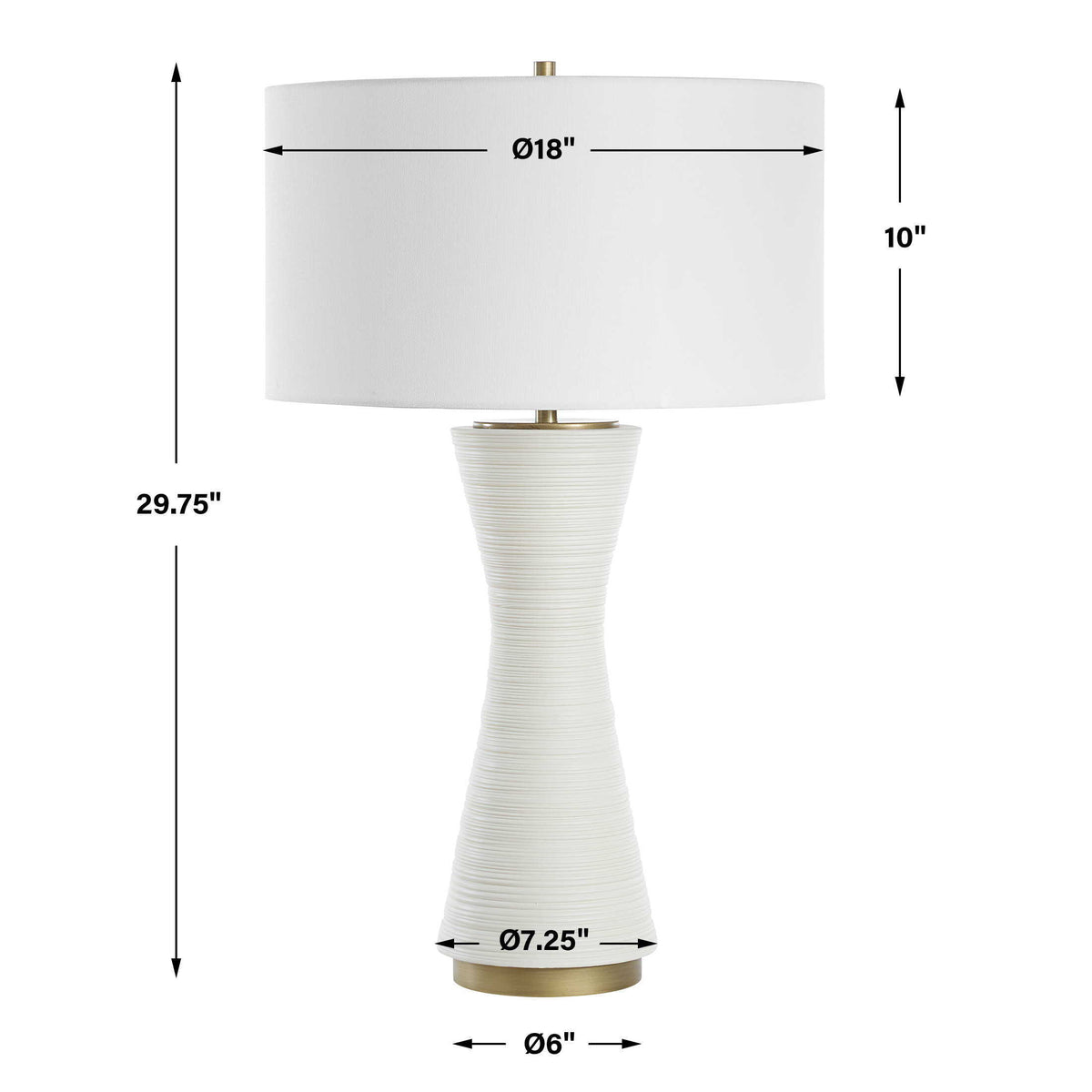 Ridgeline Matte White Table Lamp by Uttermost - View 7