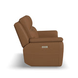 Sawyer Power Reclining Loveseat With Power Headrests, Lumbar - Dark Brown | Flexsteel
