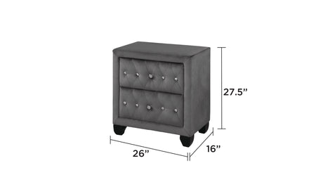 Encore Modern Style Tufted and Upholstered King 5PC Bedroom set made with wood in Gray(CA INVENTORY) - sold by Home Elegance USA
