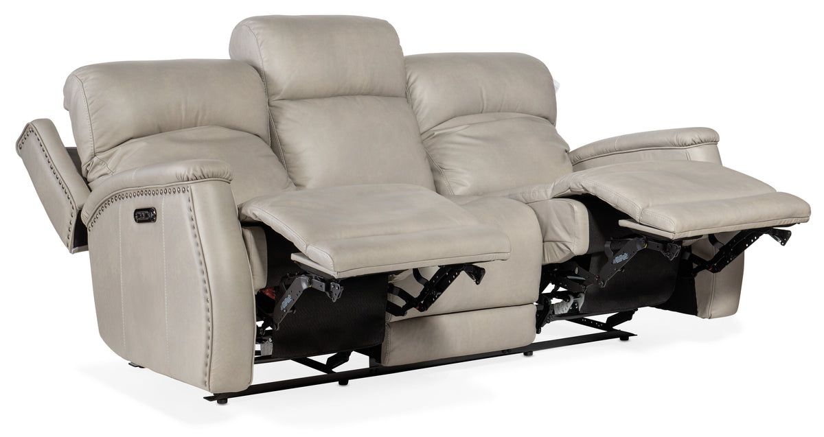 Rhea Zero Gravity Power Recline Sofa With Power Headrest Beige - Light Gray by Hooker Furniture - View 3