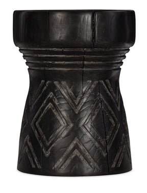 Commerce And Market Carved Stump Side Table - Black by Hooker Furniture - View 1