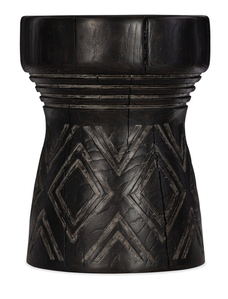 Commerce And Market Carved Stump Side Table - Black by Hooker Furniture - View 1