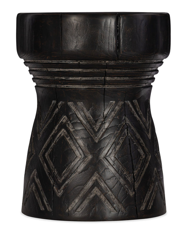 Commerce And Market Carved Stump Side Table - Black by Hooker Furniture - View 1
