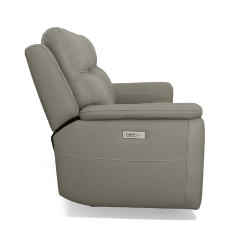Sawyer Power Reclining Sofa With Power Headrests & Lumbar - Gray | Flexsteel