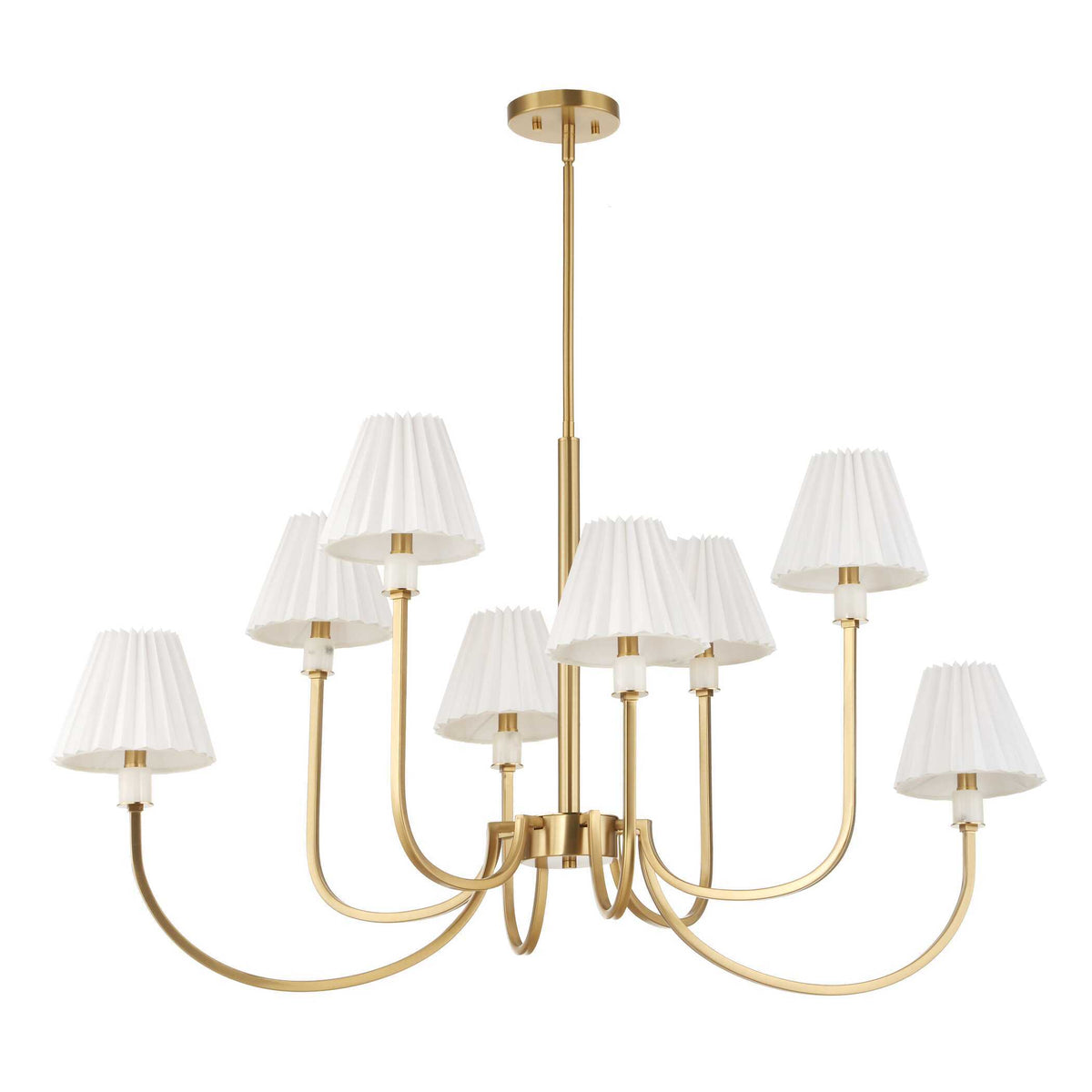 Poppins 8 Light Brass Chandelier White / Gold - Gold / White by Uttermost - View 10